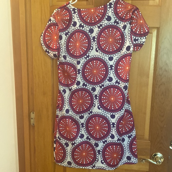 Beautiful sunburst pattern sheath dress by Tracy Negoshian. Size small - Picture 3 of 3